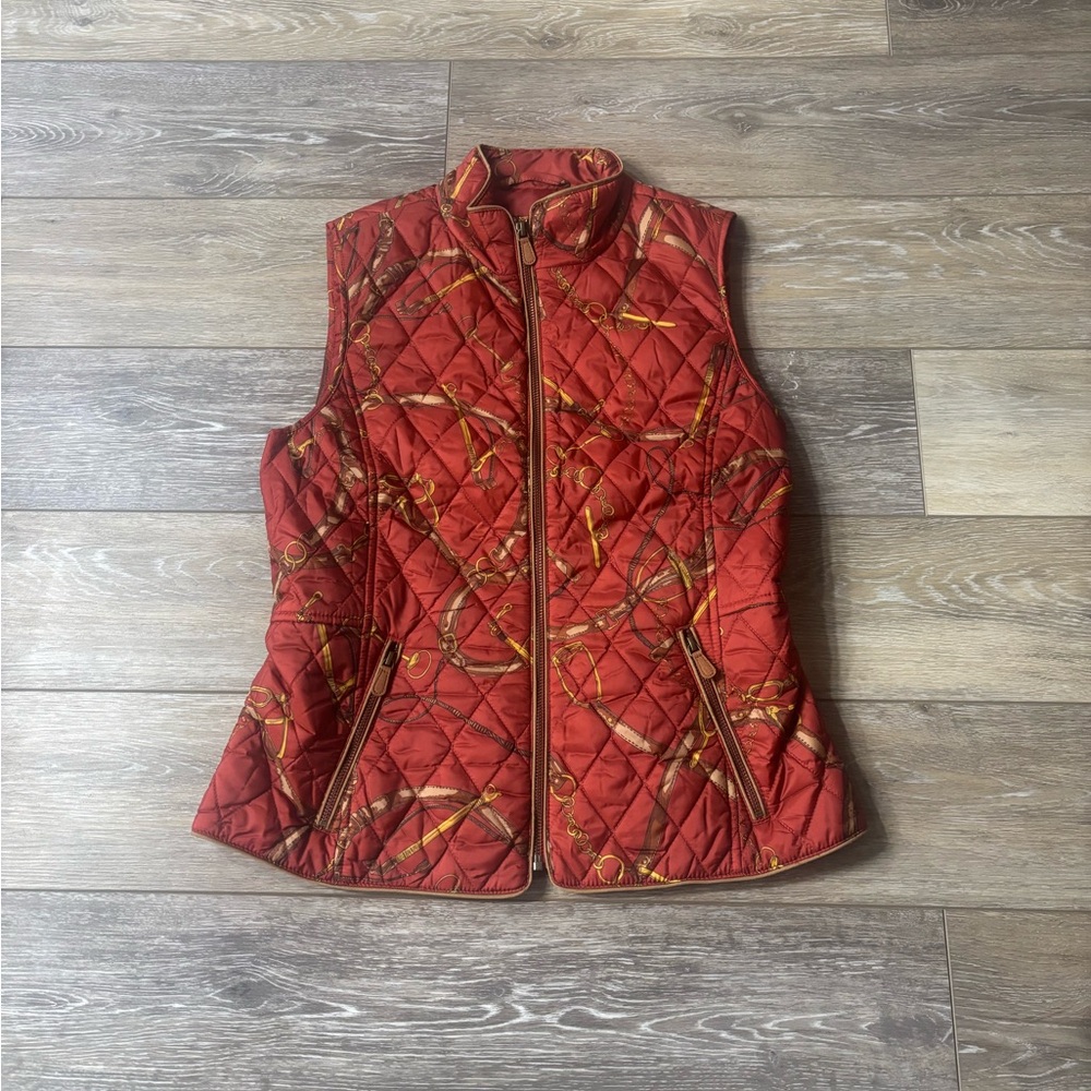 Talbots Equestrian Vest Sz SP Quilted English Countryside Old Money Horsebit